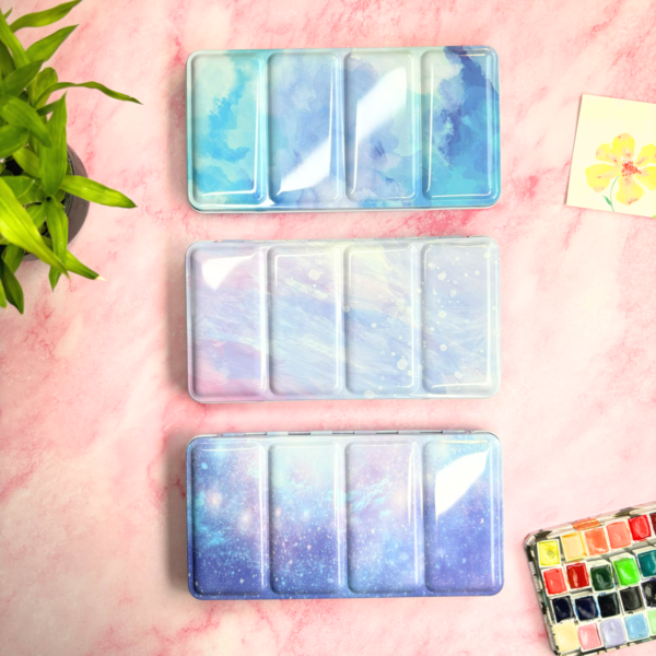 Boîte aquarelle en métal 48 couleurs imprimé