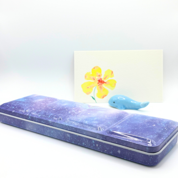 Boîte aquarelle en métal imprimé shimmery night 24 ambiance