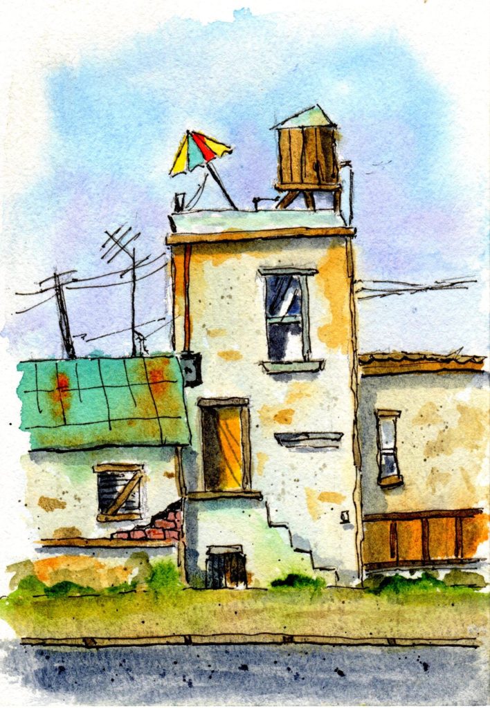 Leyton My Rock Way - Dessin Philippe - Maison - d'après une aquarelle de Nil Rocha