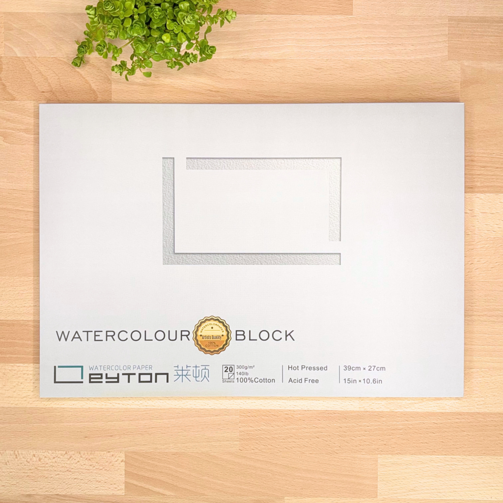 Bloc Aquarelle Leyton 100% Coton - 350gsm - 20 Feuilles 18x12.5cm - Grain Satiné - Qualité Artiste