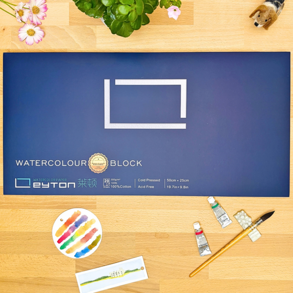 Leyton Bloc Panoramique L 100% Coton, 300g, Grain Fin, 50cm x 25cm
